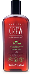  American Crew 3-in-1 Tea Tree Shampooing, Conditioneur & Cheveux et Corps 450&nbsp;ml 
