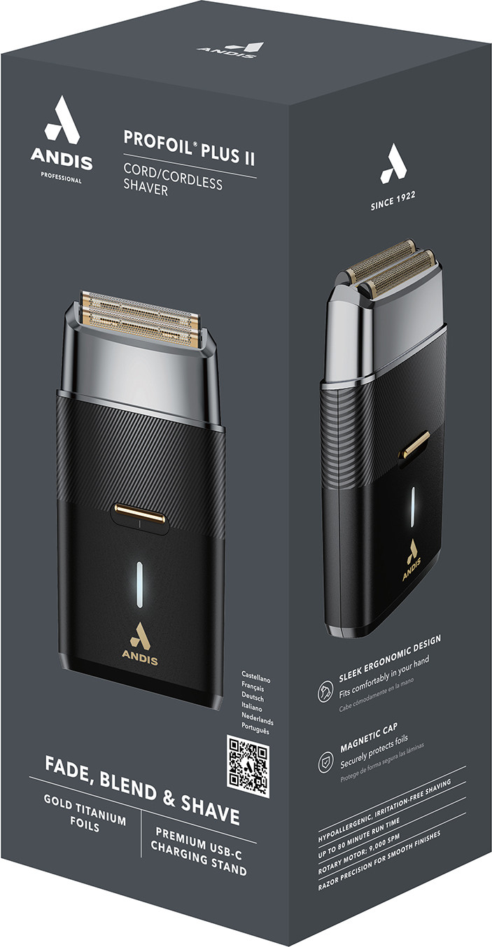 Andis ProFoil Plus II TS-3 Shaver Black Chrome 