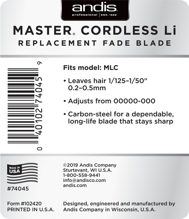  Andis T&ecirc;te de Coupe Master Cordless 