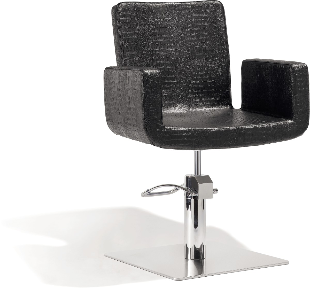  Sibel Attractio Fauteuil de Coiffure Croco Noir / Base Pied Carr&eacute; 