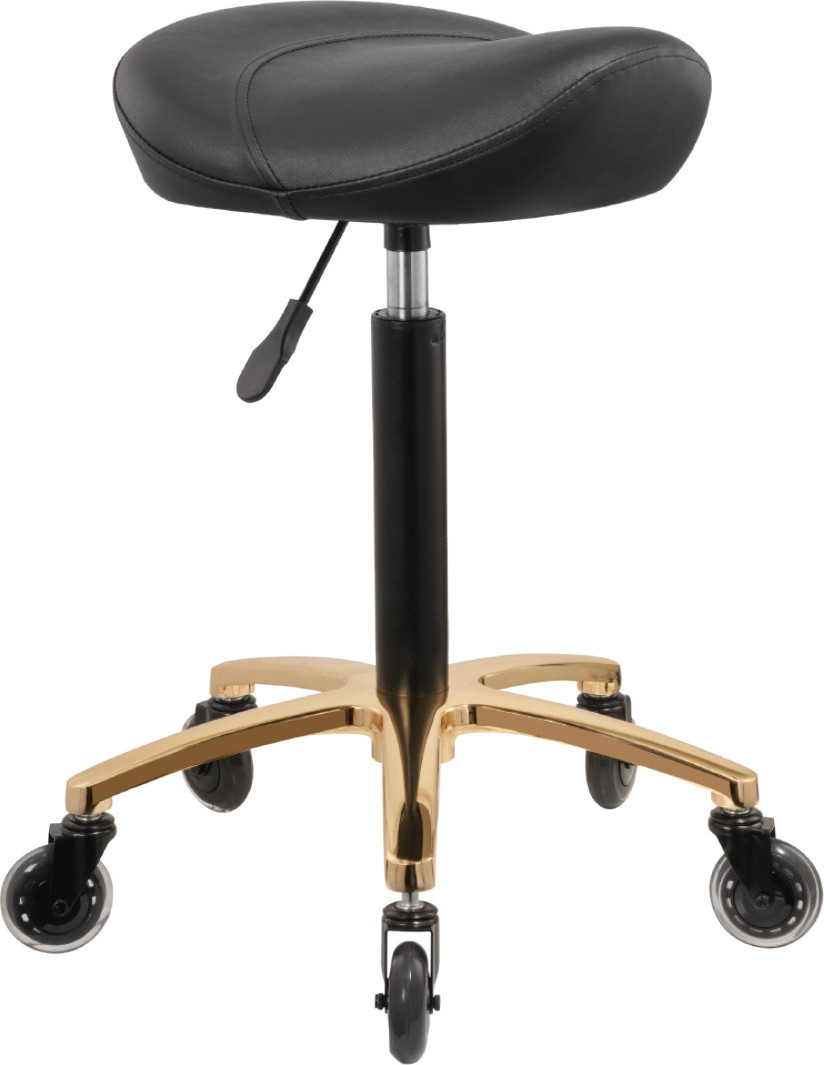  Hairway Tabouret Selle &laquo;Orbit&raquo; noir/or 
