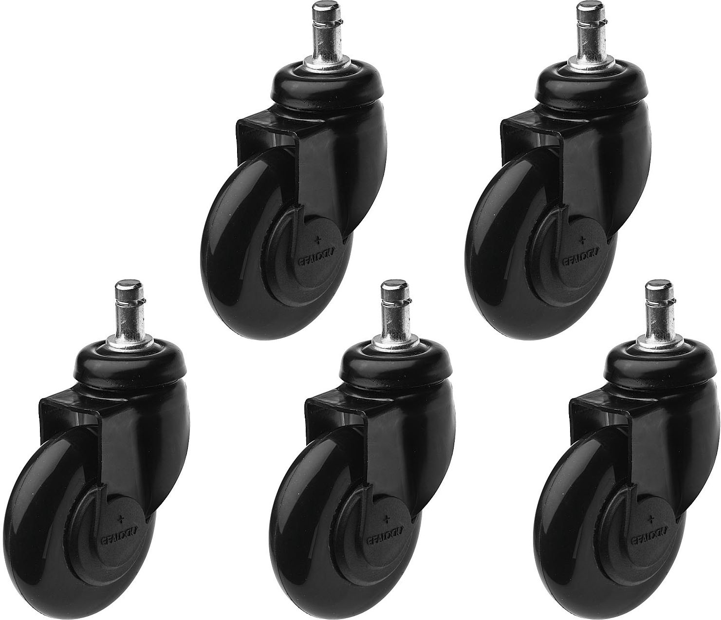  Efalock Clic Tec Roulette noire pour Tabouret 5 pi&egrave;ces 