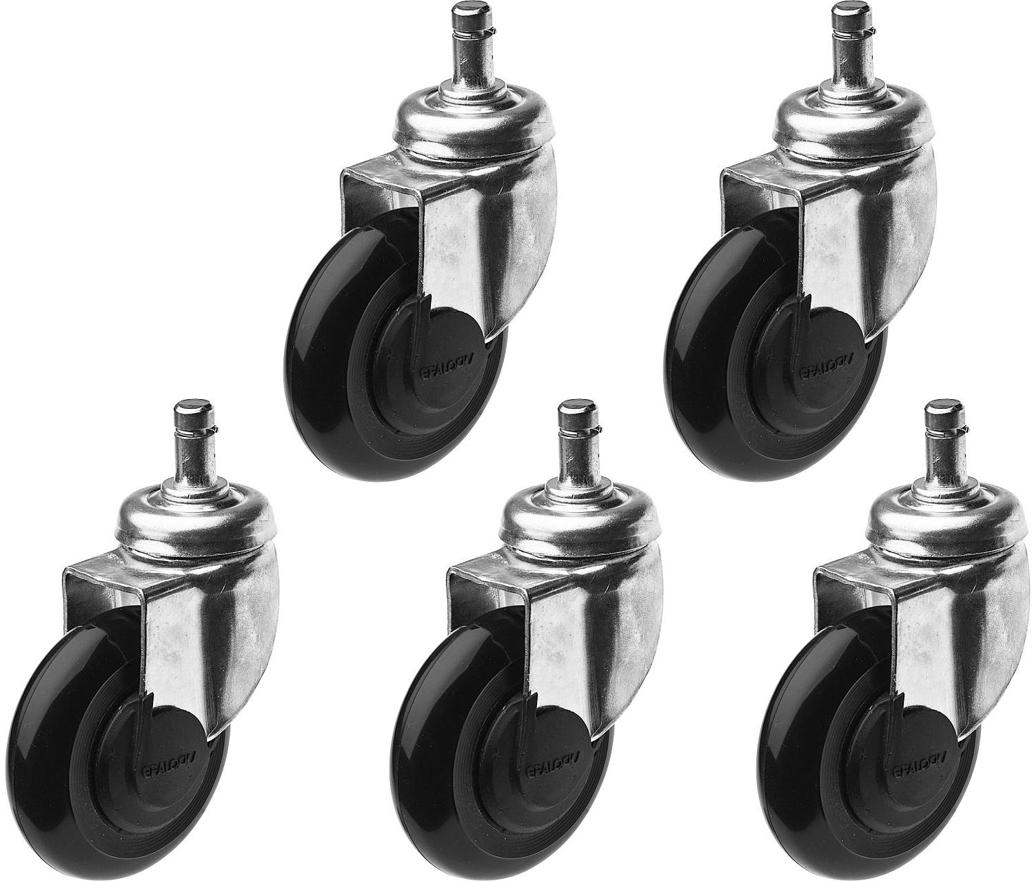 Efalock Clic Tec Roulette argent pour Tabouret 5 pi&egrave;ces 
