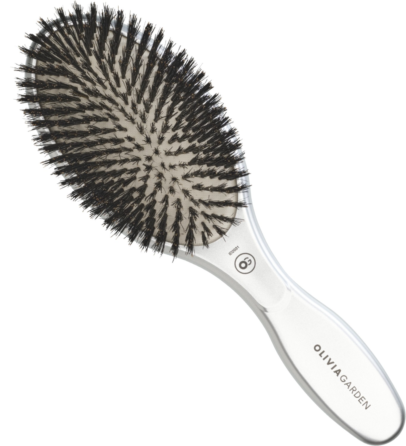  Olivia Garden Expert Care Oval Argent&eacute; en poils de sanglier 