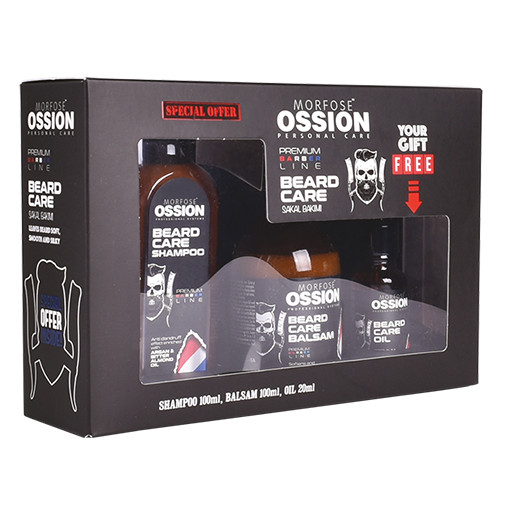  Morfose Coffret cadeau Ossion Beard Care 3er Set (Shampoo + Baume + Huile) 