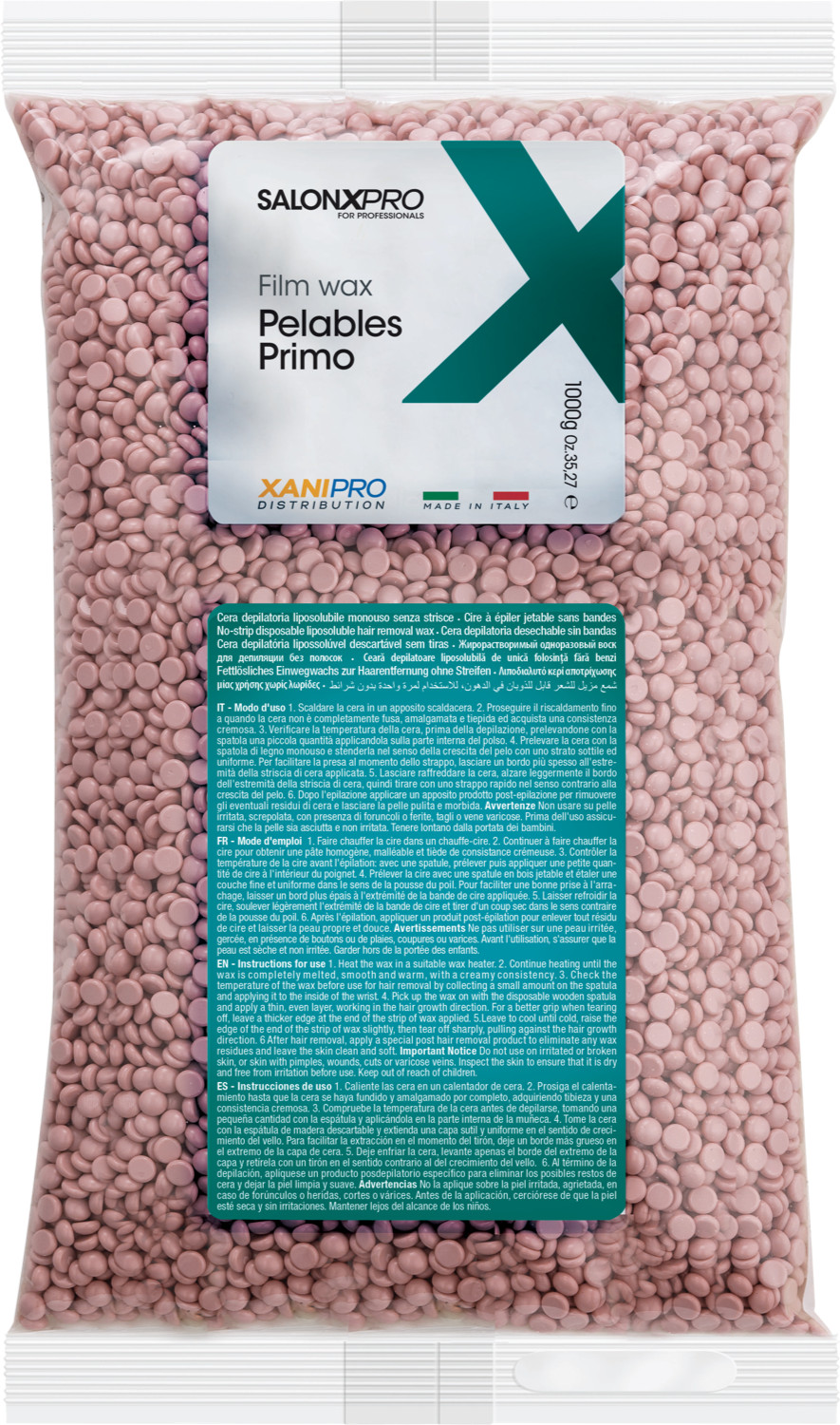  XanitaliaPro Film wax pelables primo brasilian system sachet 1000 g mauve jasmine 