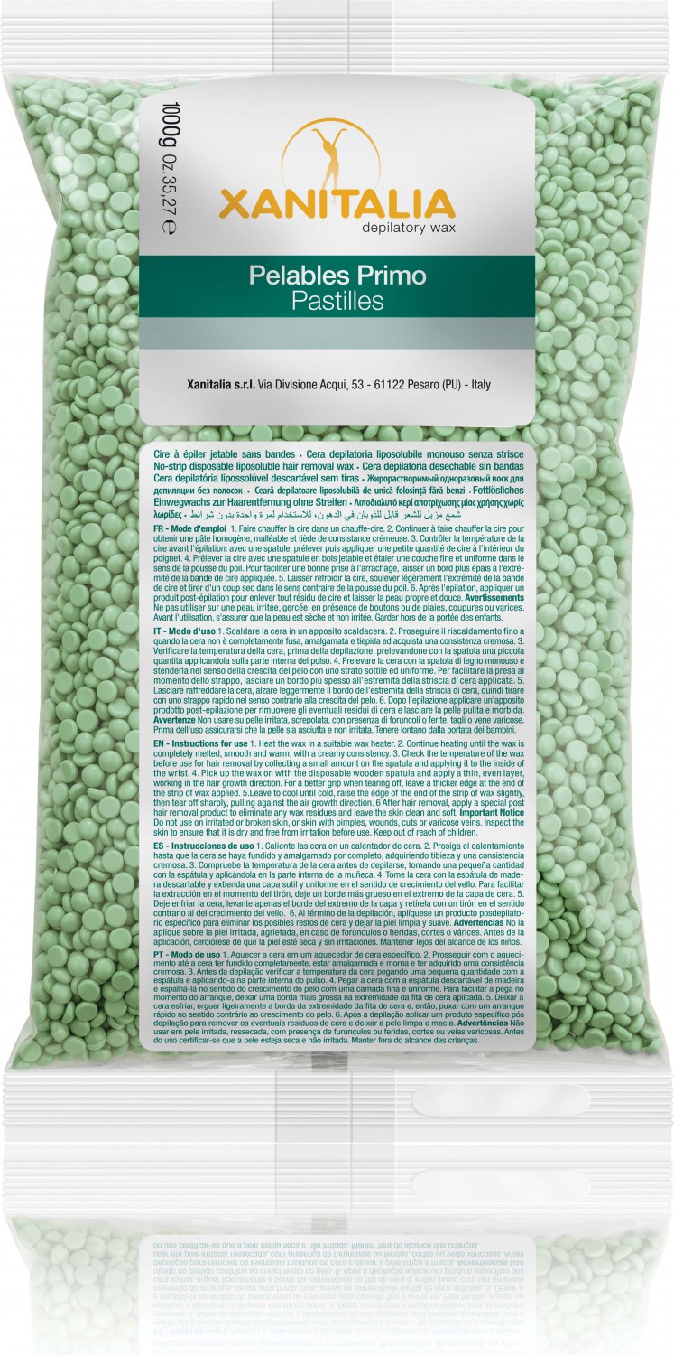  XanitaliaPro Film wax pelables primo brasilian system sachet 1000 g th&eacute; vert 