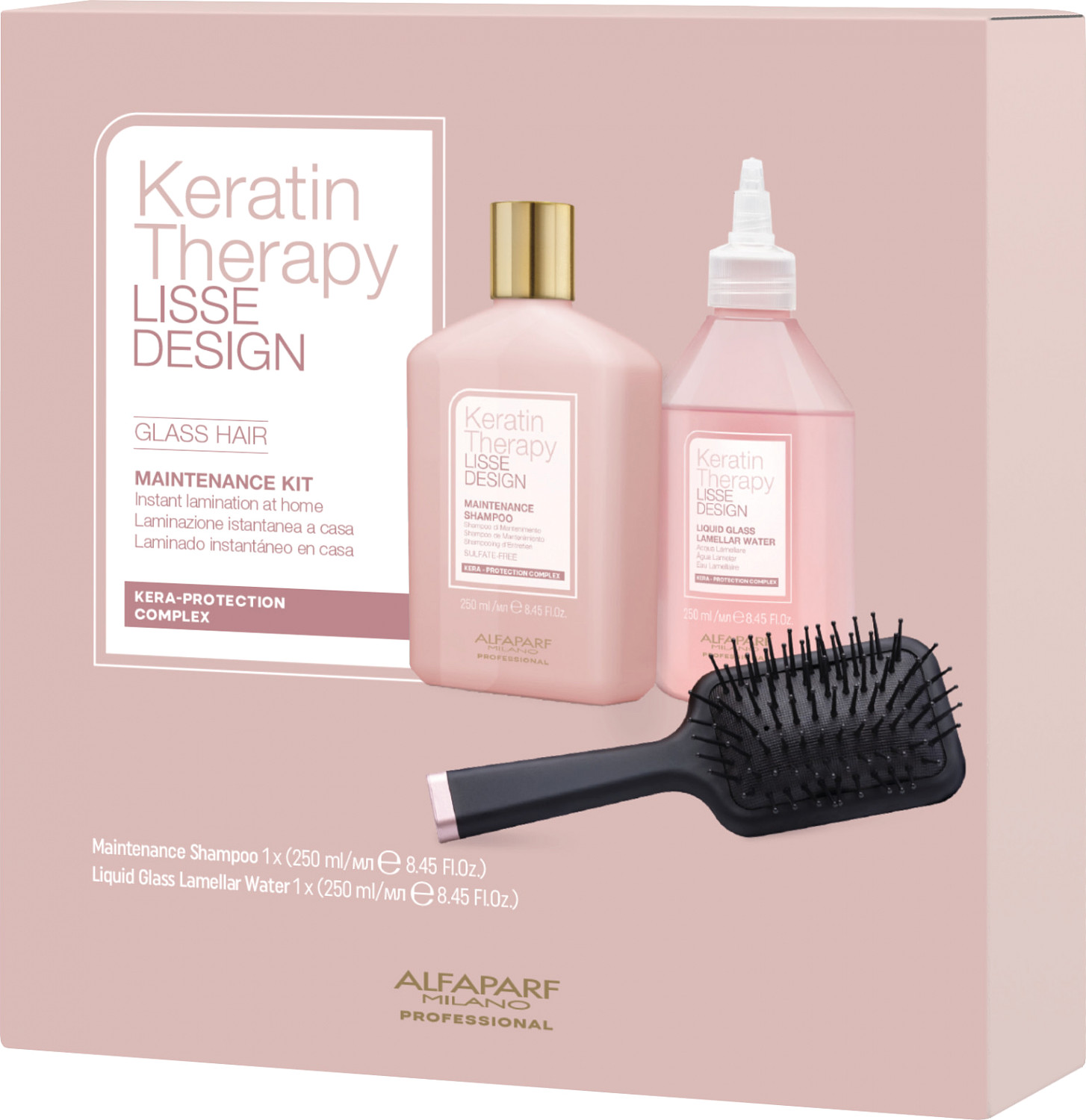  Alfaparf Milano Coffret Keratin Therapy Lisse Design Glass Hair 