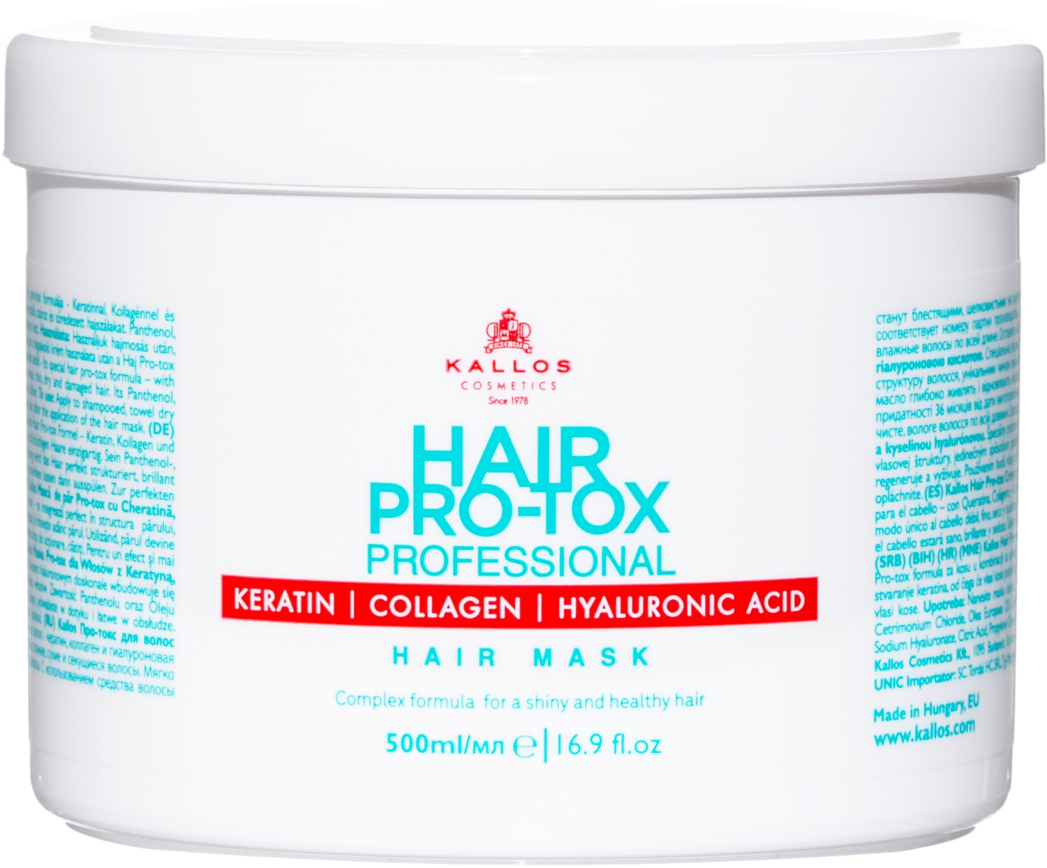  Kallos Hair Pro-Tox Professional Hair Mask 500 ml 