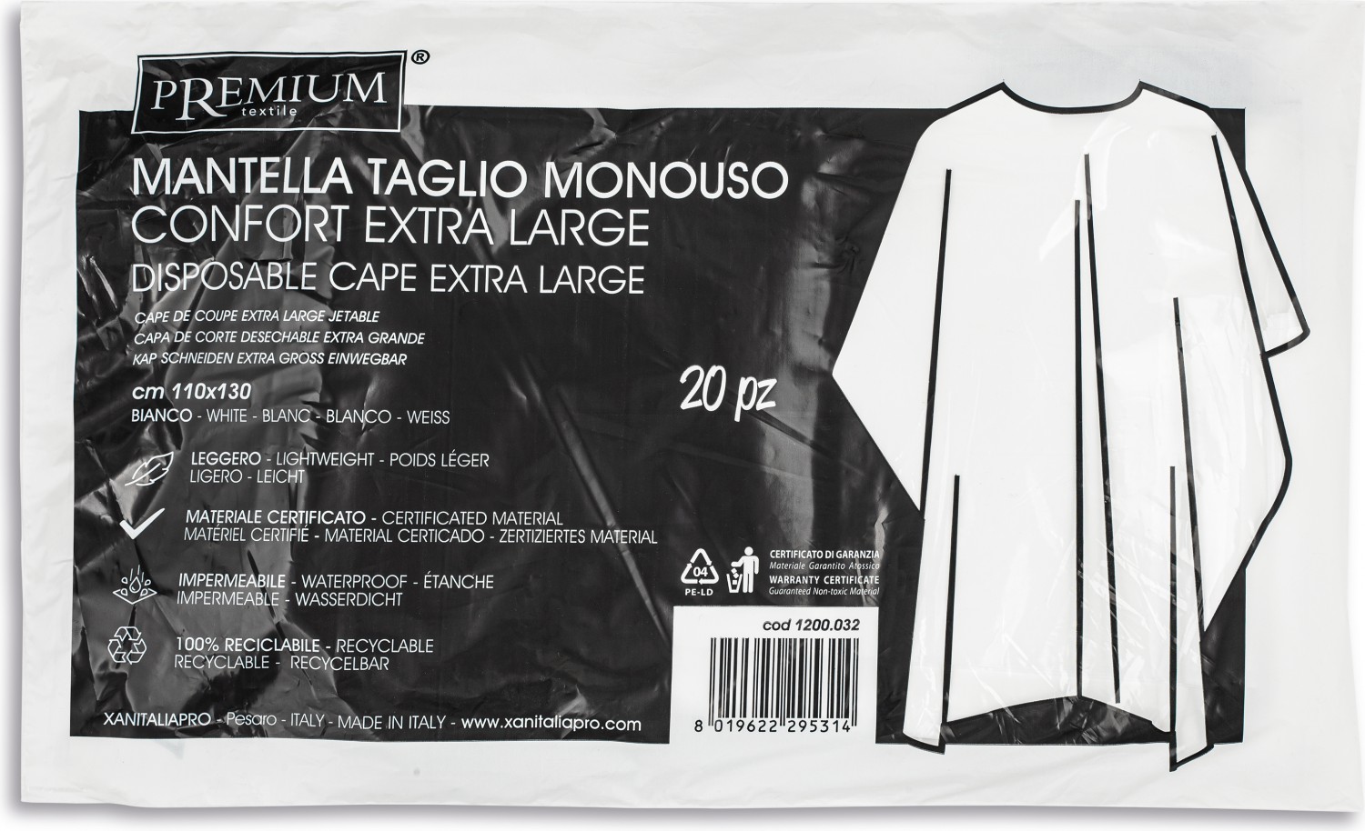  XanitaliaPro 20 capes jetables, blanc 