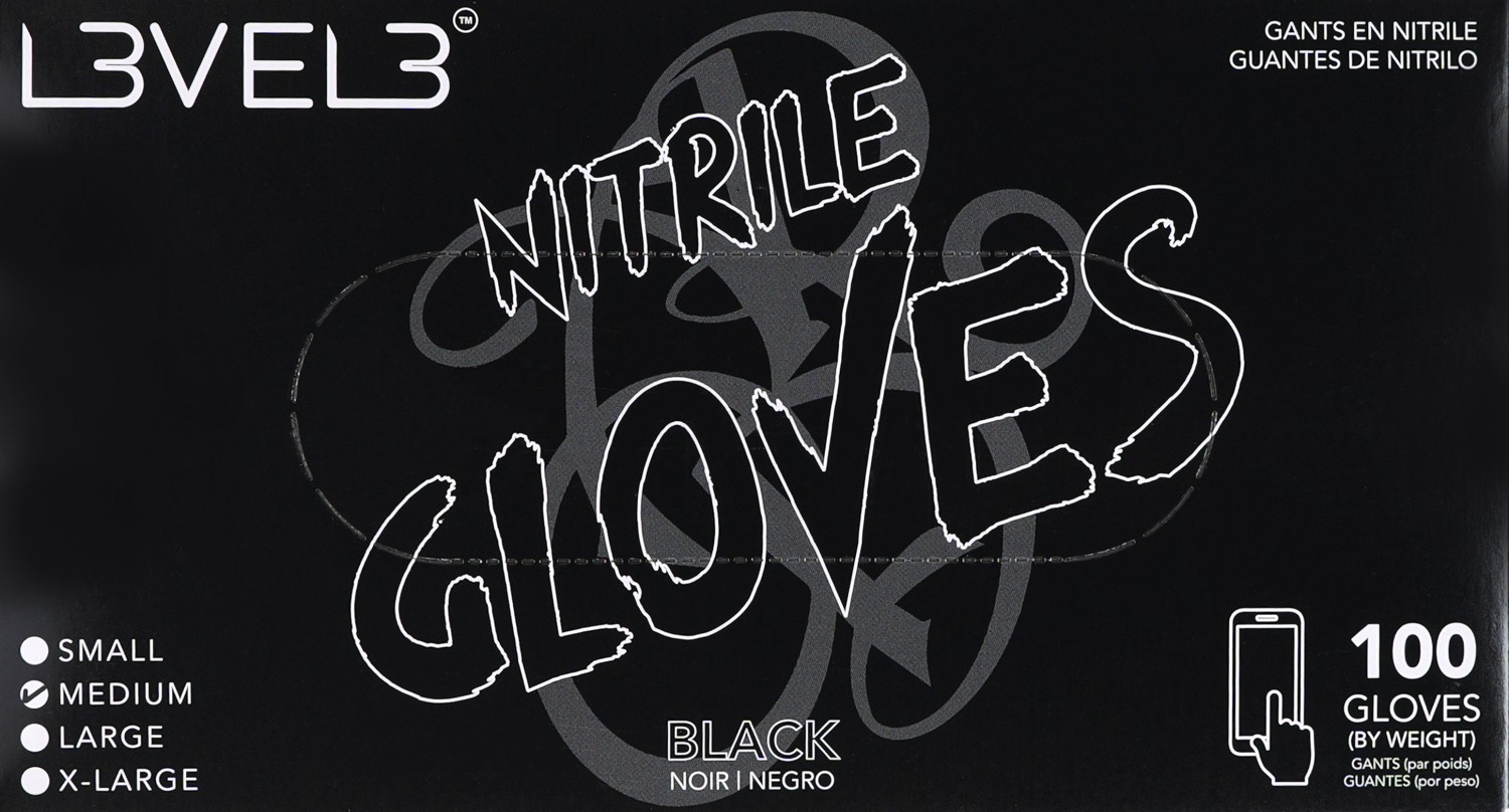  L3VEL3 Gants en nitrile M Noir 