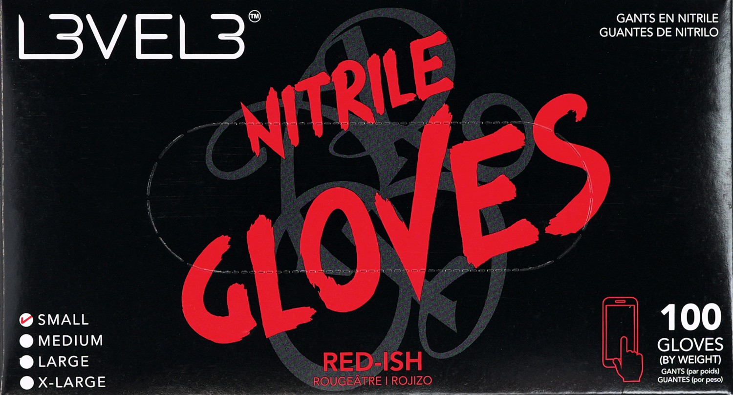  L3VEL3 Gants en nitrile S Rouge&acirc;tre 