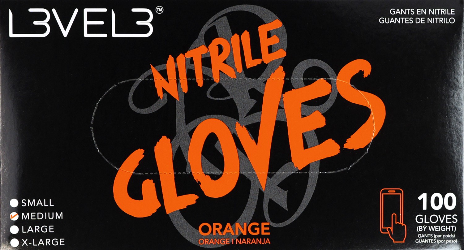  L3VEL3 Gants en nitrile M Orange 
