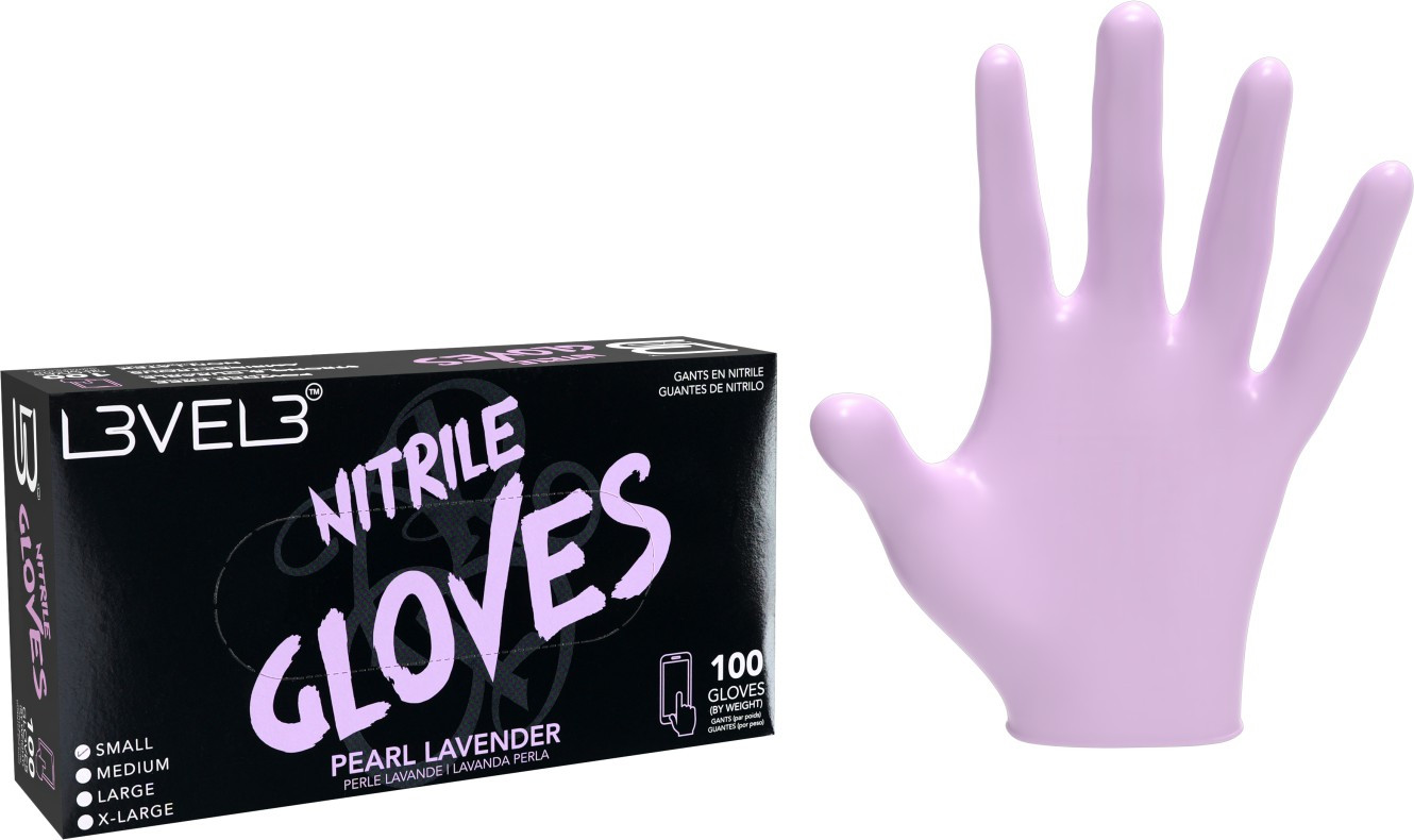  L3VEL3 Gants en nitrile S lavande perle 