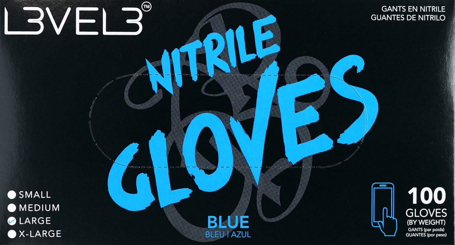  L3VEL3 Gants en nitrile L Bleu 
