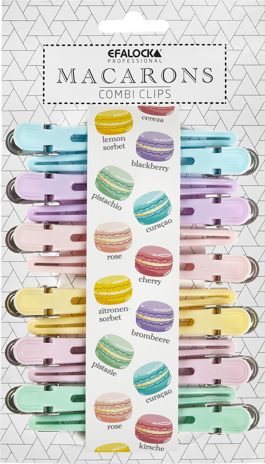  Efalock Macarons Combi-Clip Pastel 